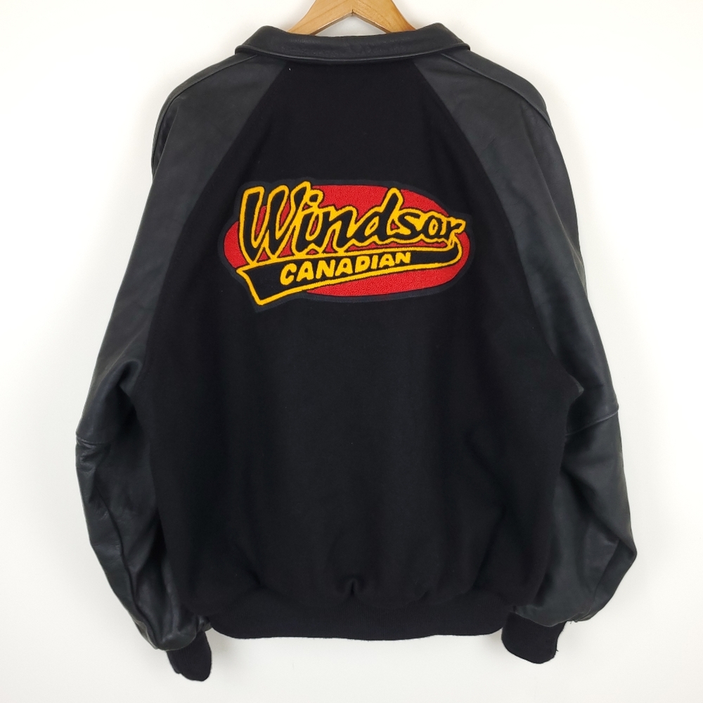 Vintage Dehen Windsor Canadian Wool & Leather Varsity Style Jacket